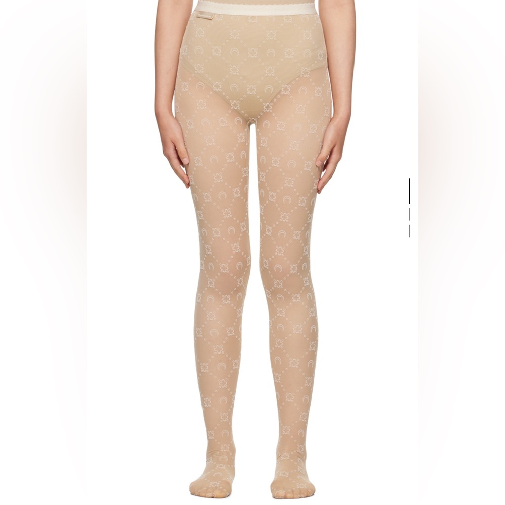 Marine Serre Velvet Monogram tights